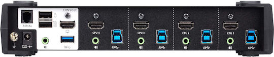 Aten 4-Port USB 3.0 4K HDMI KVMP Switch with Audio Mixer Mode