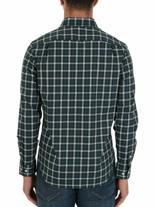 Nautica Men's Shirt Long Sleeve Checked Blue