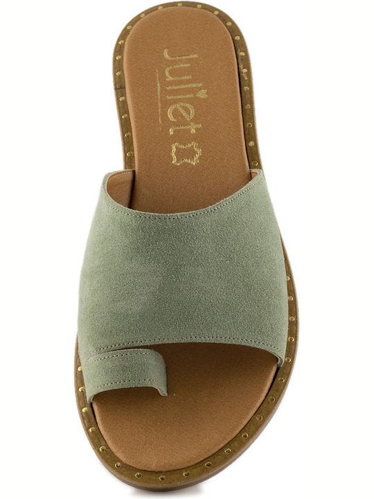 Juliet Dunn D Flat Women's Flat Sandals in Green Color