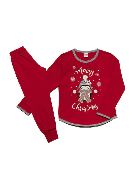 Minerva Kinder Schlafanzug Winter Rot