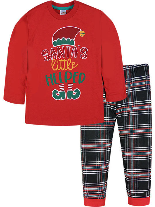 Minerva Kids' Pajamas Winter Red XMAS ELF