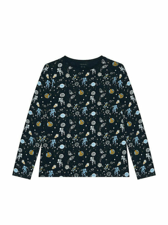 Name It Παιδική Πιτζάμα Χειμωνιάτικη Βαμβακερή Navy Μπλε