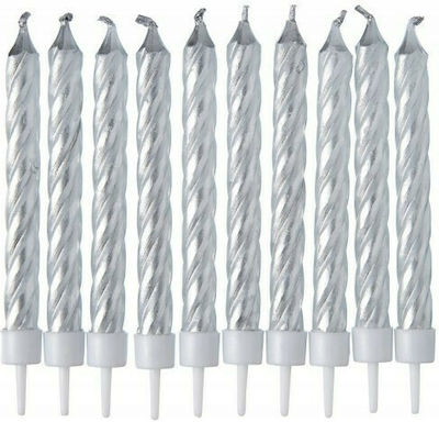 Procos Birthday Candle Regular in Silver Color 10pcs 89174