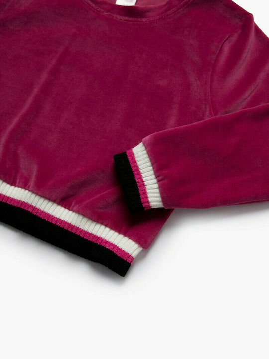 Minerva Set Top & Bottom Kids Winter Velvet Pyjamas Burgundy 61925-519