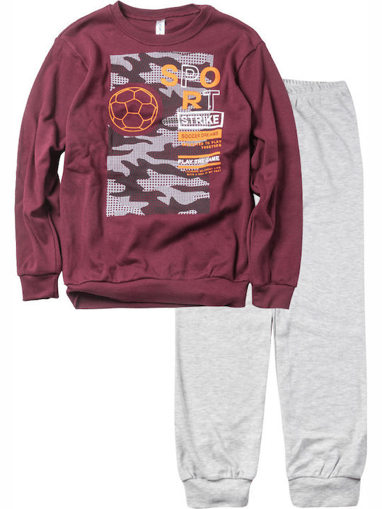 Dreams by Joyce Kids Winter Burgundy Pajamas Sports Strike