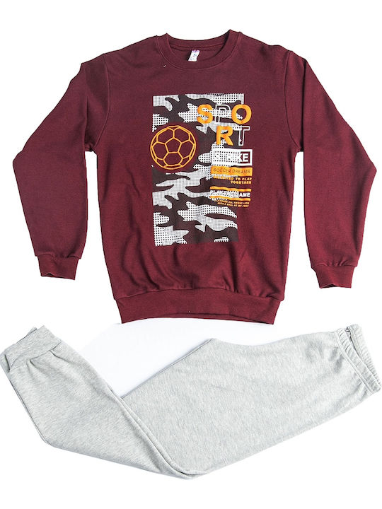 Dreams by Joyce Kids Winter Burgundy Pajamas Sports Strike