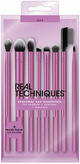 Real Techniques Set with Makeup Brushes made of Synthetic Hair Everyday Eye Essentials 8pcs