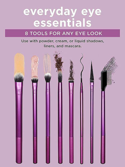 Real Techniques Set with Makeup Brushes made of Synthetic Hair Everyday Eye Essentials 8pcs