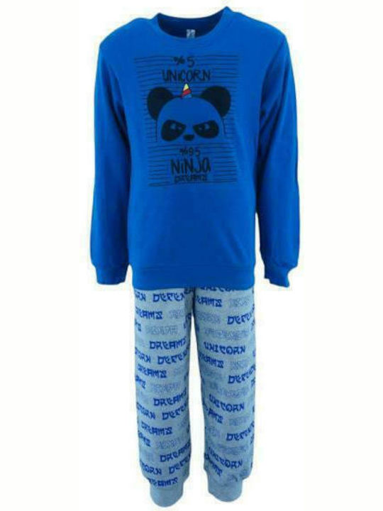 Dreams by Joyce Set Top & Bottom Kids Winter Pyjamas Blue