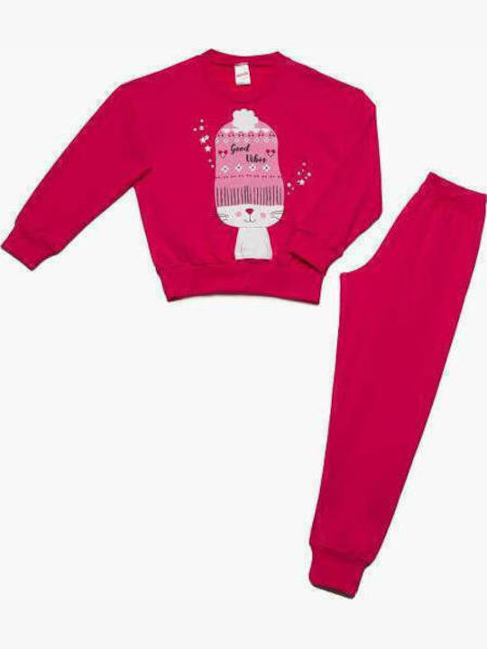 Minerva Pijama pentru copii De iarnă Fuchsia Cat Power