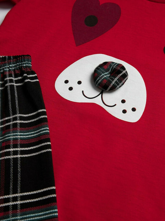Minerva Kids' Pajamas Winter Red Baby Dog Nose