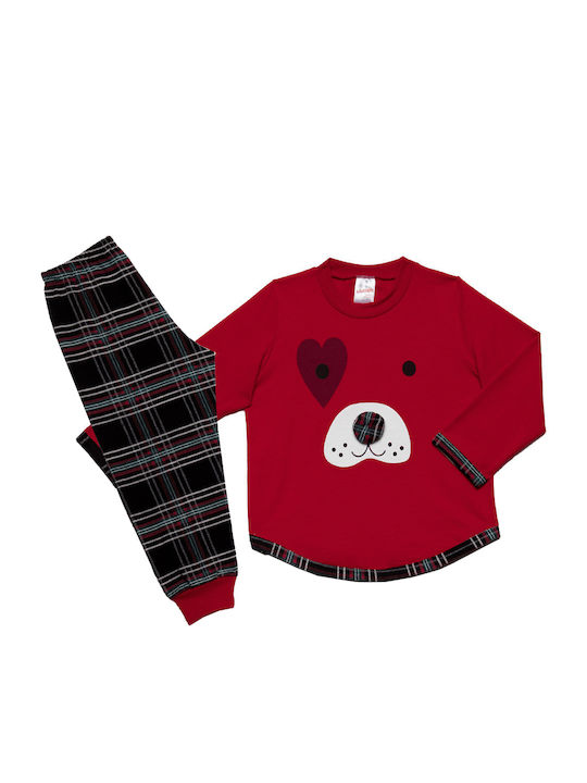 Minerva Kids' Pajamas Winter Red Baby Dog Nose