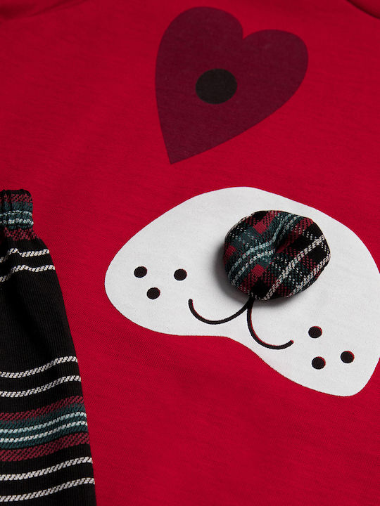 Minerva Kids' Pajamas Winter Red Baby Dog Nose