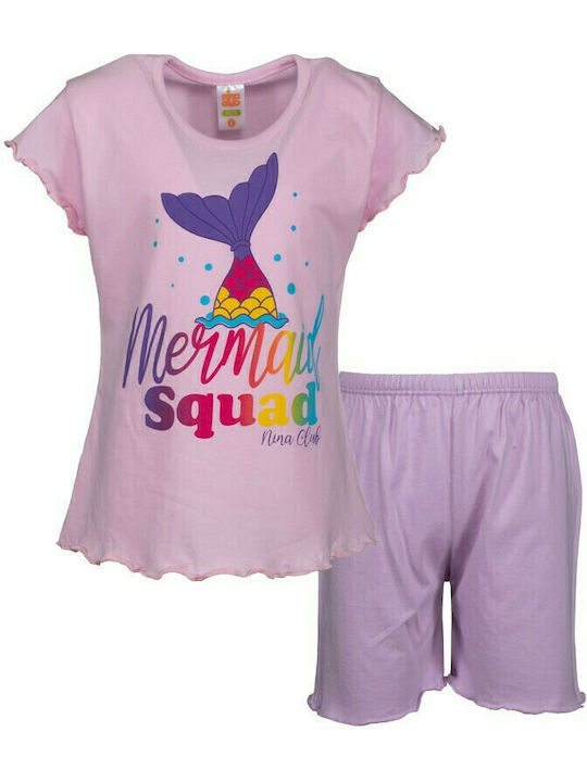 Nina Club Kids Nightwear Summer Pink Mermaid Squad