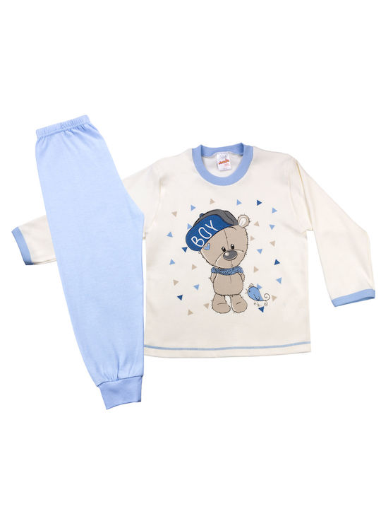 Minerva Set Top & Bottom Kids Winter Pyjamas White