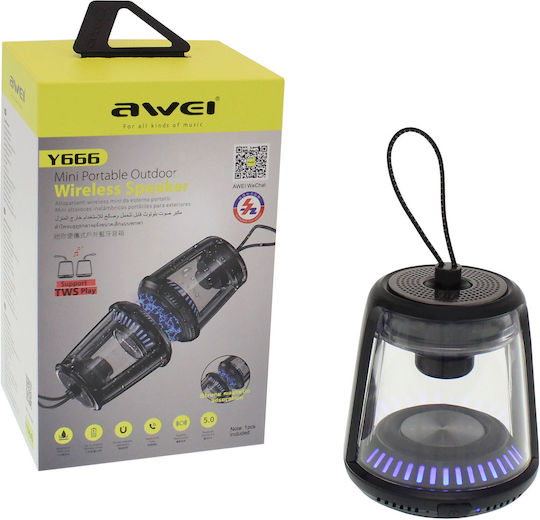 Awei Y666 Bluetooth Speaker 5W with Battery Life up to 6 hours Black