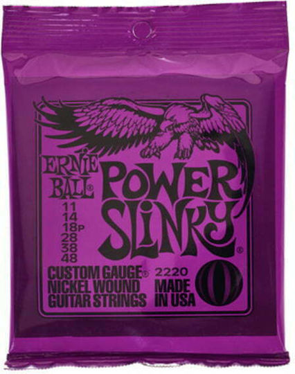 Ernie Ball Slinky Set of Nickel Wound Electric Guitar Strings 11 - 48" Power