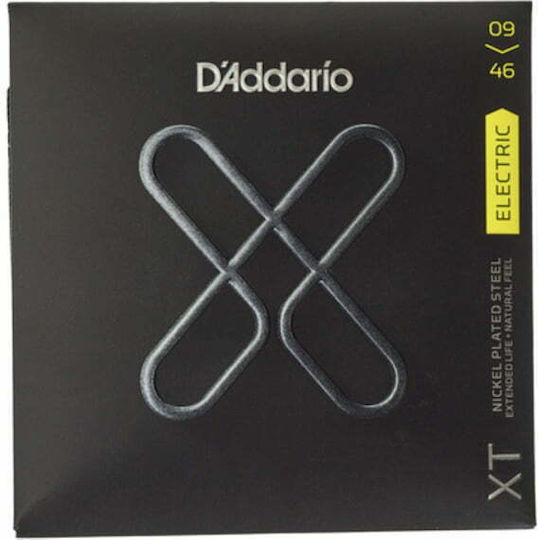 Daddario Set of Nickel Plated Steel Strings for Electric Guitar XT Nickel Super Light Top/Regular Bottom 9 - 46"