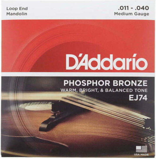 Daddario Set of Phosphor Bronze Strings for Mandolin Mandolin Medium 11 - 40"