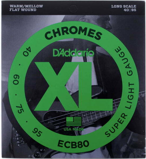 Daddario XL Chromes Basssaiten Einstellen Chrome Basses 40 - 95 Zoll Super Light/Long Scale