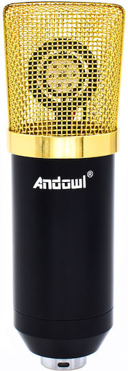 Andowl Q-MIC3 Πυκνωτικό Μικρόφωνο Shock Mounted για Φωνητικά σε Χρυσό Χρώμα