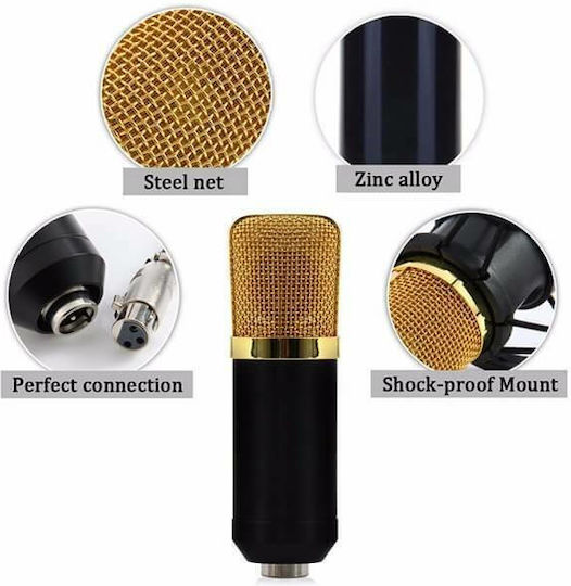Andowl Q-MIC3 Πυκνωτικό Μικρόφωνο Shock Mounted για Φωνητικά σε Χρυσό Χρώμα