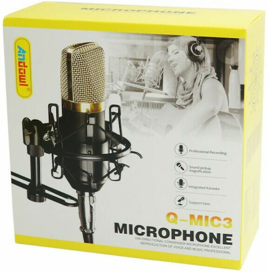 Andowl Q-MIC3 Πυκνωτικό Μικρόφωνο Shock Mounted για Φωνητικά σε Χρυσό Χρώμα