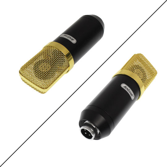 Andowl Q-MIC3 Πυκνωτικό Μικρόφωνο Shock Mounted για Φωνητικά σε Χρυσό Χρώμα
