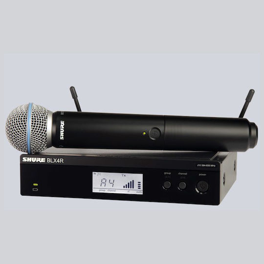 Shure BLX24R/Beta58 Комплект Безжично Δυναμικό Микрофон Ръчно изработено за Вокали в Черен Цвят