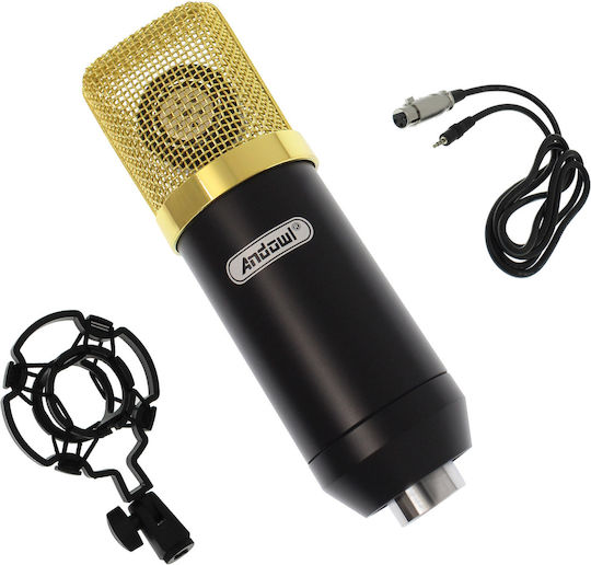 Andowl Q-MIC3 Πυκνωτικό Μικρόφωνο Shock Mounted για Φωνητικά σε Χρυσό Χρώμα