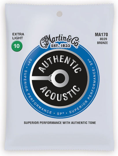 Martin Authentic Acoustic SP Set Acoustic Guitar Strings 80/20 Bronze 10 - 47 Extra Light