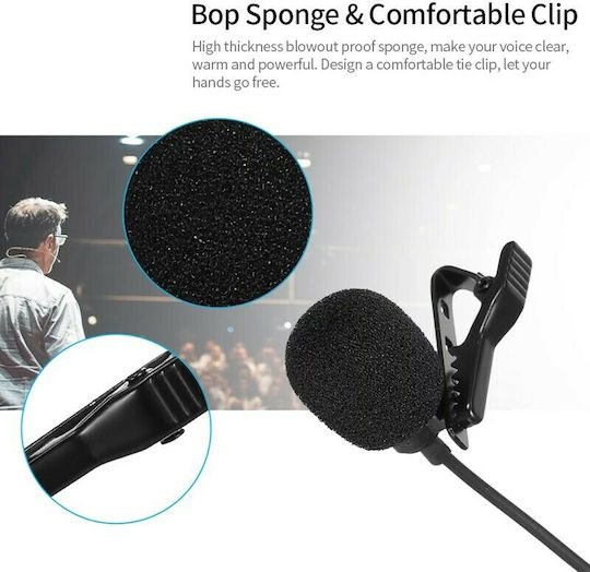 Hands-Free Lavalier Electret Microphone Lightning Πέτου, Clip On Journalistic Lightning