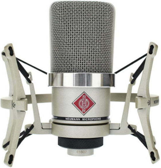 Neumann TLM 102 Studio Set Set Condenser Microphone XLR Shock Mounted for Vocals in Silver Color