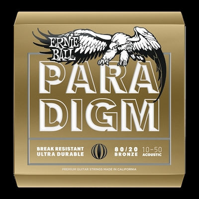 Ernie Ball Set 80/20 Bronz de Corzi pentru Chitară acustică Paradigm 80/20 Bronze Extra Ușor 10 - 50"