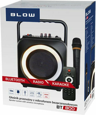 Blow Karaoke-Lautsprecher mit Kabellosem Mikrofon und Lichteffekten BT800 30-350# Schwarz
