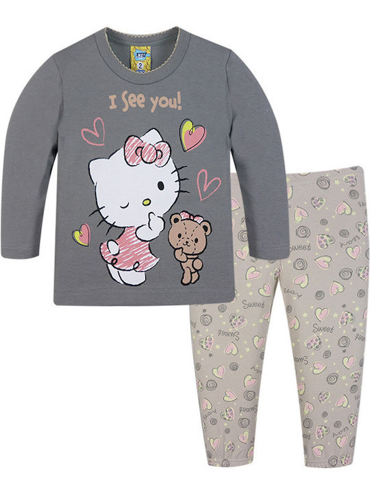 Hello Kitty Pijama pentru copii de iarnă Gri