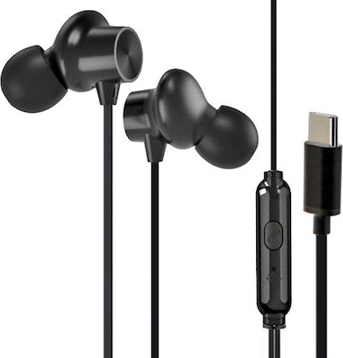 XO EP42 In-ear Handsfree with USB-C Connector Black