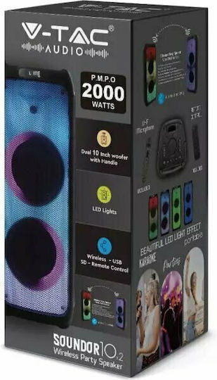 V-TAC Boxă Karaoke cu Microfon Wireless și Efecte de Iluminare 8982 Negru