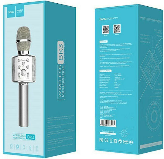 Hoco Wireless Karaoke Microphone BK3 HC-BK3-SL Silver