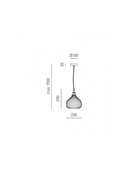 Gea Luce Cleofe S/11 Pendant Light Single-Light for Socket E27 Blue