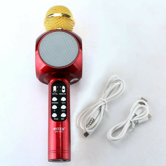 WSTER Mikrofon Karaoke Kabellos WS-1816 WS-1816 Rotes