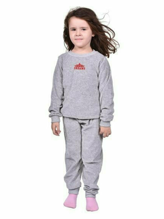 Dreams by Joyce Set Top & Bottom Kids Winter Pyjamas Gray