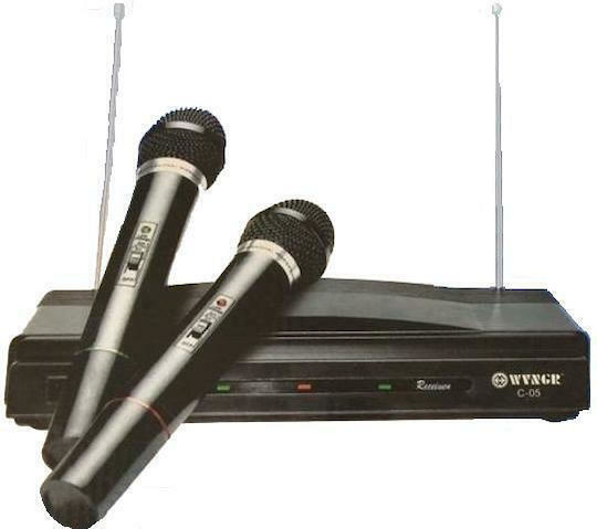 WVNGR Ενισχυτής Karaoke με Ασύρματα Μικρόφωνα C-05A C-05A Μαύρος