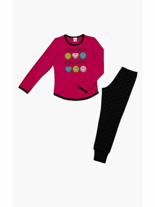 Minerva Set Top & Bottom Kids Winter Pyjamas Fuchsia