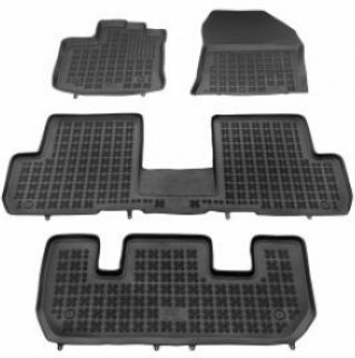 Rezaw Plast Satz Vorder- und Hintermatten Wannenartig 4Stück aus Gummi für Dacia Lodgy 2012+ Schwarz
