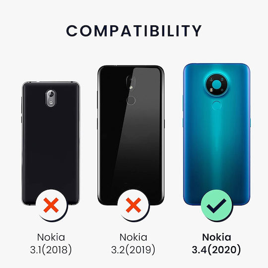 KWmobile Back Cover Silicone 1.3mm with Strap Black (Nokia 3.4)