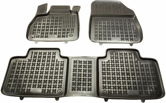 Rezaw Plast Set of Front and Rear Mats 3pcs Tray Type for Renault Espace 2015-2023 Black