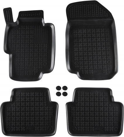 Rezaw Plast Set of Front and Rear Mats 4pcs Tray Type for Honda Accord 2003-2008 Black