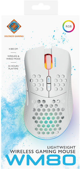 Deltaco GAM-120 Wireless RGB Gaming Mouse 4800 DPI White