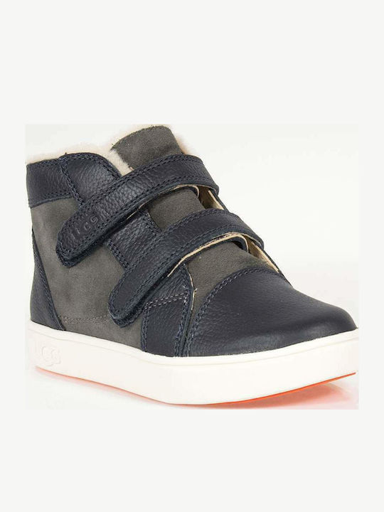 Rennon II Leather Kids Boots with Velcro Blue